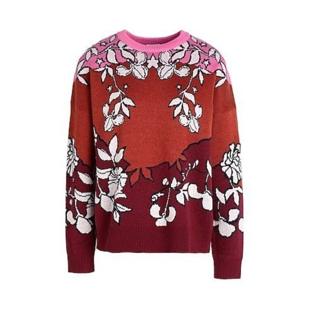 Roxy x Rowley NWT Technical Fleece Wool Blend Maglia Snow Sweater Brick Medium